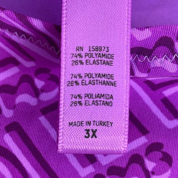 Fendi X Skims Bodysuit Purple Logo Plus 3X Mock Neck Long Sleeve - Picture 5 of 12